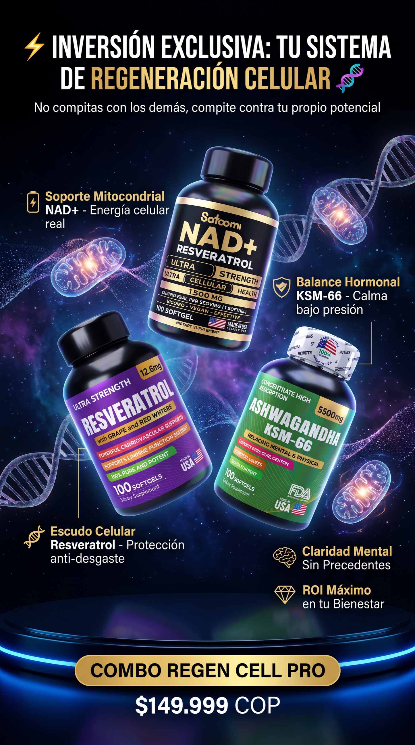 Combo REGEN CELL PRO NAD + ASHW + RESV